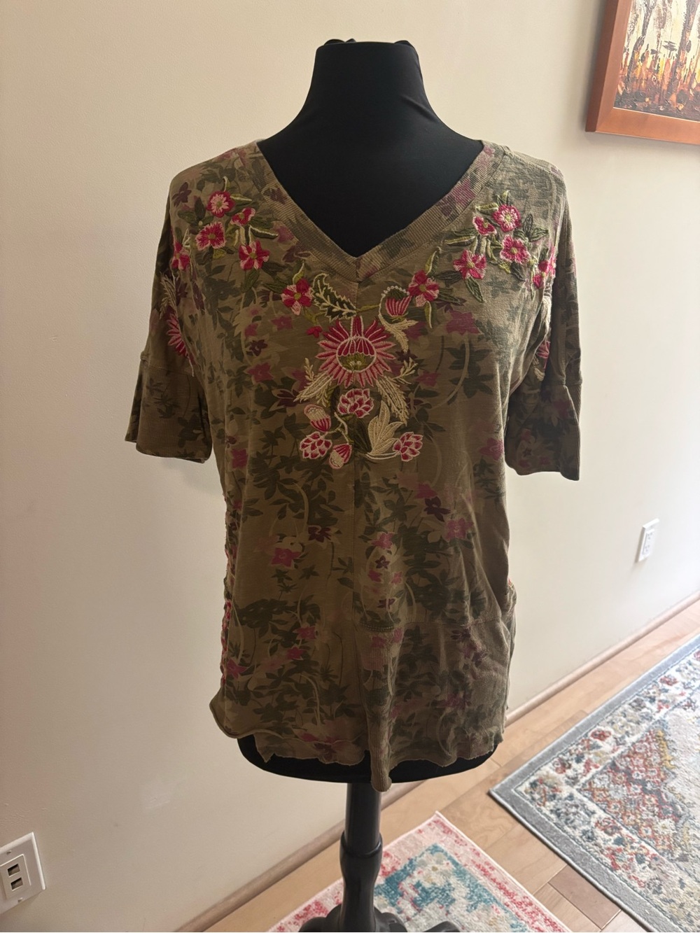 Sundance Camo Embroidered Top